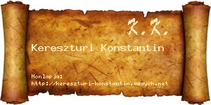 Kereszturi Konstantin névjegykártya
